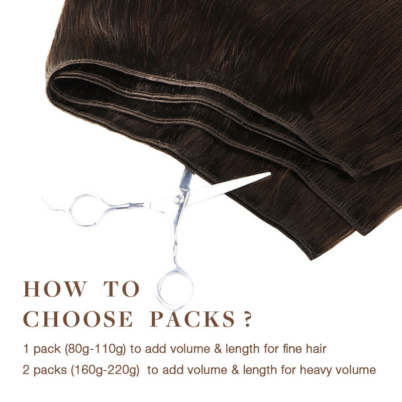 Chocolate Brown (4A) Sew-In Weft Hair Extensions (80g-110g) – 100% Remy Human Hair by GOO GOO Hair.