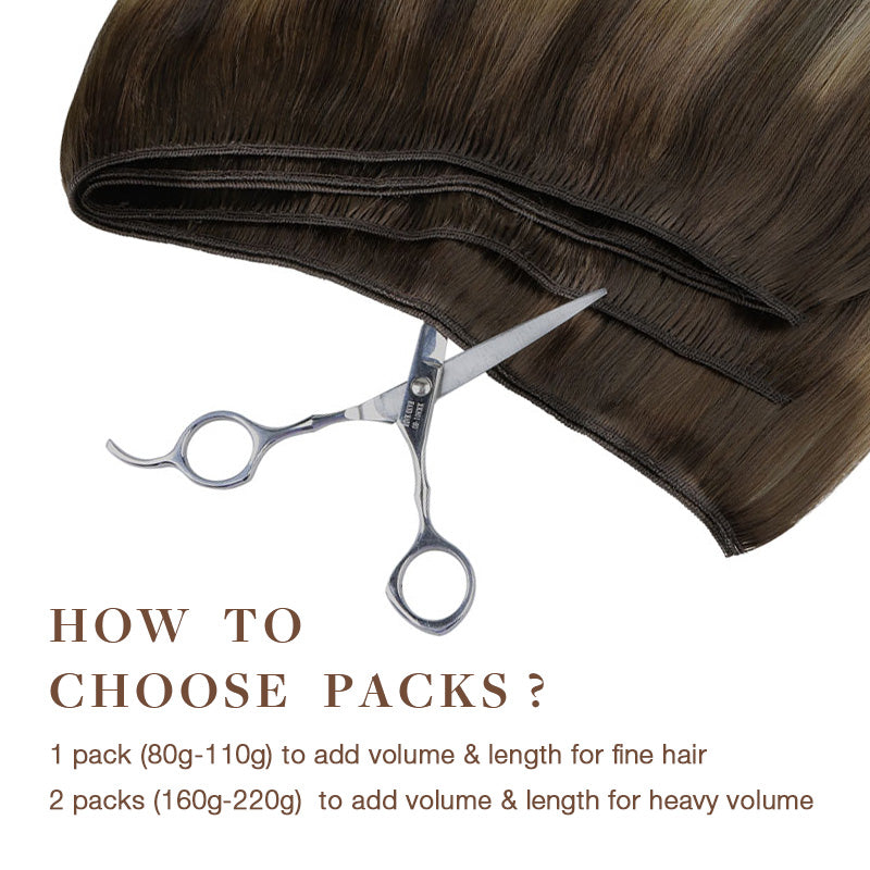 Honey Blonde Balayage (4/26/4) Sew-In Weft Hair Extensions (80g-110g) – 100% Remy Human Hair.