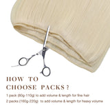 Platinum Blonde (60A) Sew-In Weft Hair Extensions (80g-110g) – 100% Remy Human Hair.