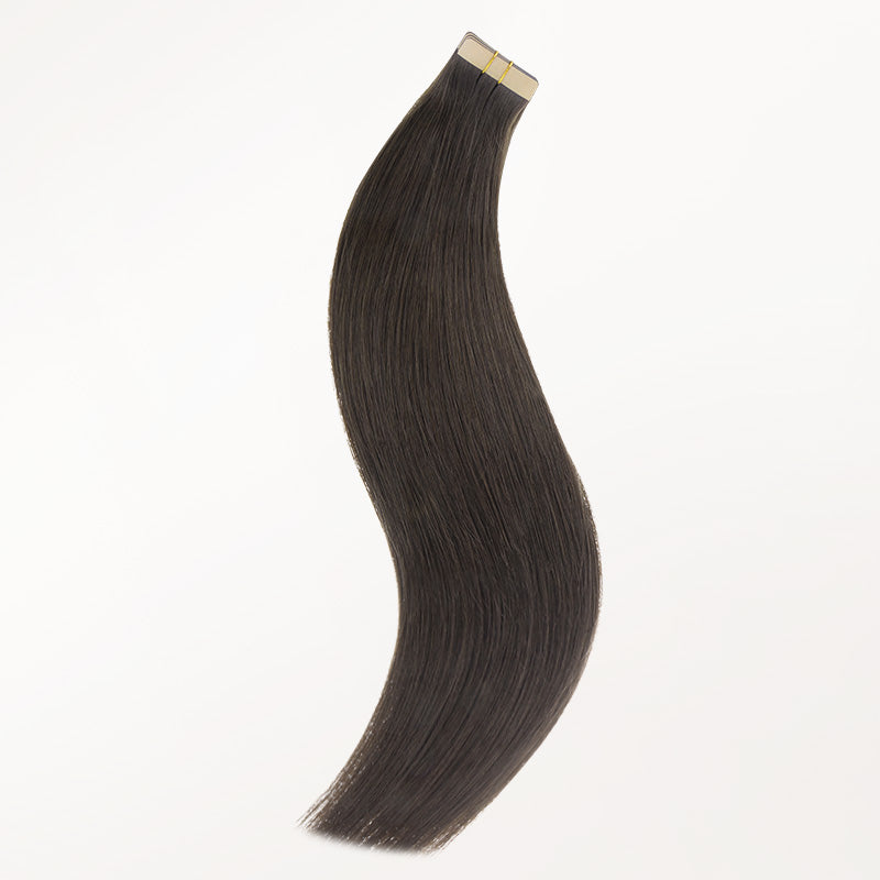 Mocha Brown (1C) Tape-Ins 50g – 100% Remy Human Hair.