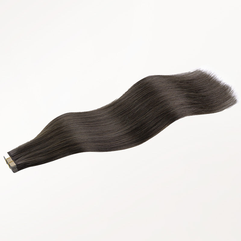 Mocha Brown (1C) Tape-Ins 50g – 100% Remy Human Hair.