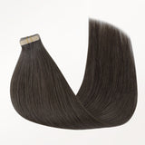 Mocha Brown (1C) Tape-Ins 50g – 100% Remy Human Hair.
