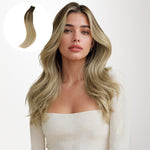 Chocolate Brown to Dirty Blonde (4/18) Tape-Ins 50g – 100% Remy Human Hair.