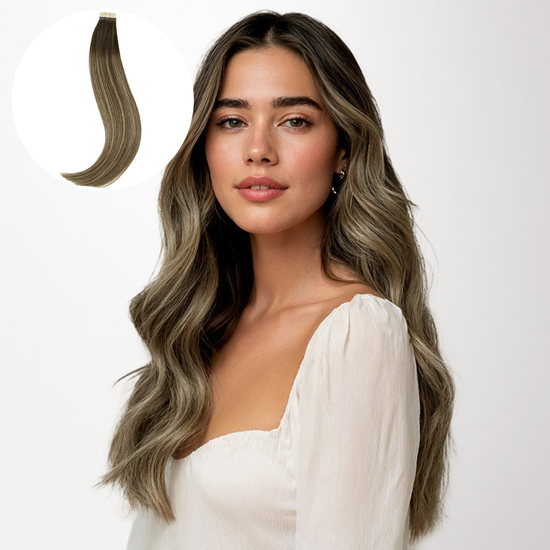 Honey Blonde Balayage (4/26/4) Tape-Ins 50g – 100% Remy Human Hair.