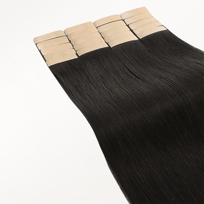 Dark Brown (2) Tape-Ins 50g – 100% Remy Human Hair.