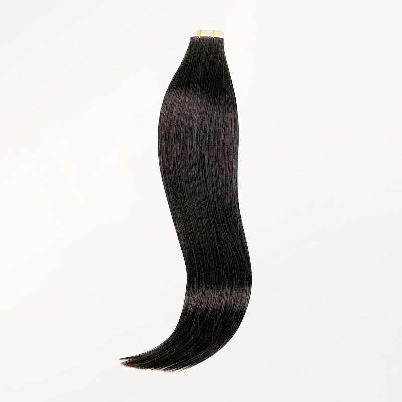 Natural Black (1B) Tape-Ins 50g – 100% Remy Human Hair.