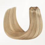 Dirty Blonde Highlights (18D/22F) Classic Clip-Ins (150g-170g) – 100% Remy Human Hair.