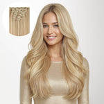 Dirty Blonde Highlights (18D/22F) Classic Clip-Ins (150g-170g) – 100% Remy Human Hair.