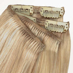 Dirty Blonde Highlights (18D/22F) Classic Clip-Ins (150g-170g) – 100% Remy Human Hair.