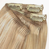 Dirty Blonde Highlights (18D/22F) Classic Clip-Ins (150g-170g) – 100% Remy Human Hair.