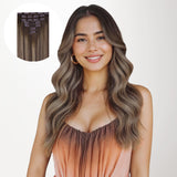 Honey Blonde Balayage (4/26/4) Classic Clip-Ins (150g-170g) – 100% Remy Human Hair.