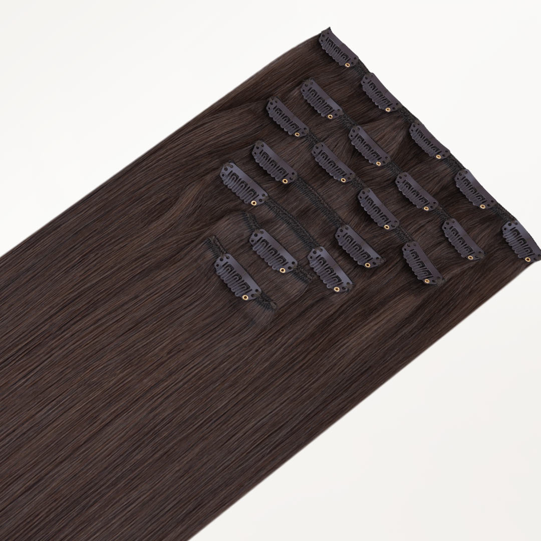 Light Brown (2A) Classic Clip-Ins (150g-170g) – 100% Remy Human Hair.