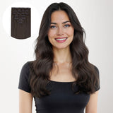 Mocha Brown (1C) Classic Clip-Ins (150g-170g) – 100% Remy Human Hair.