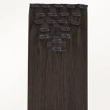 Mocha Brown (1C) Classic Clip-Ins (150g-170g) – 100% Remy Human Hair.