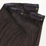 Mocha Brown (1C) Classic Clip-Ins (150g-170g) – 100% Remy Human Hair.