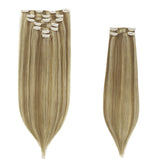 Light Blonde Highlights (16/22A) Classic Clip-Ins (150g-170g) – 100% Remy Human Hair by GOO GOO Hair.