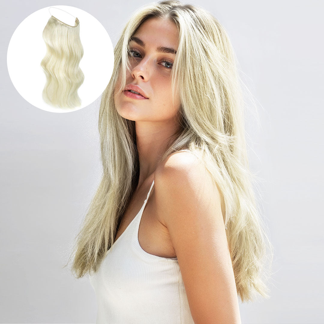 Bleach Blonde Wire Hair Extensions | 100% Remy Human Hair  display picture 1