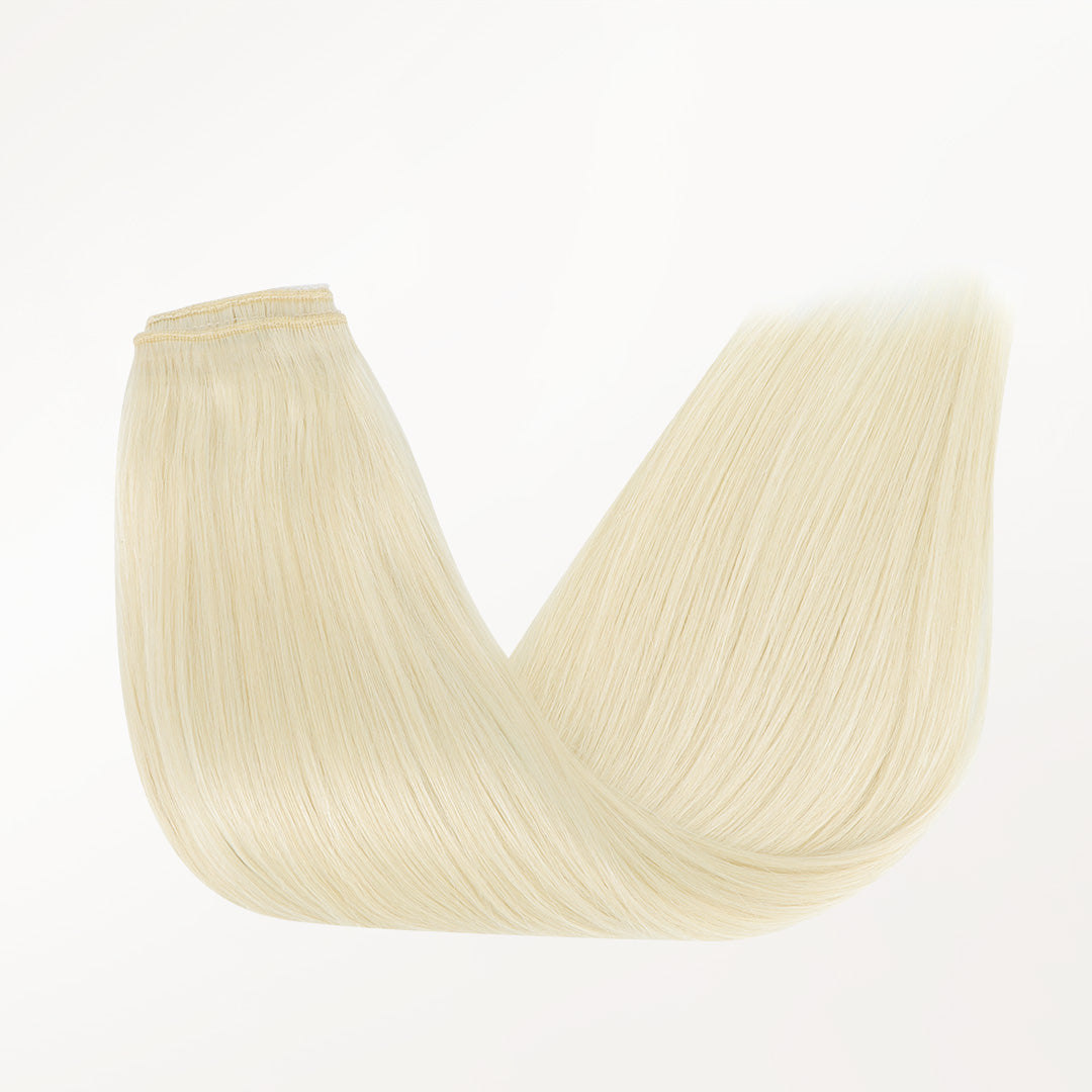 Platinum Blonde (60A) Pro & Wire Hair Extension (70g-140g) – 100% Remy Human Hair.