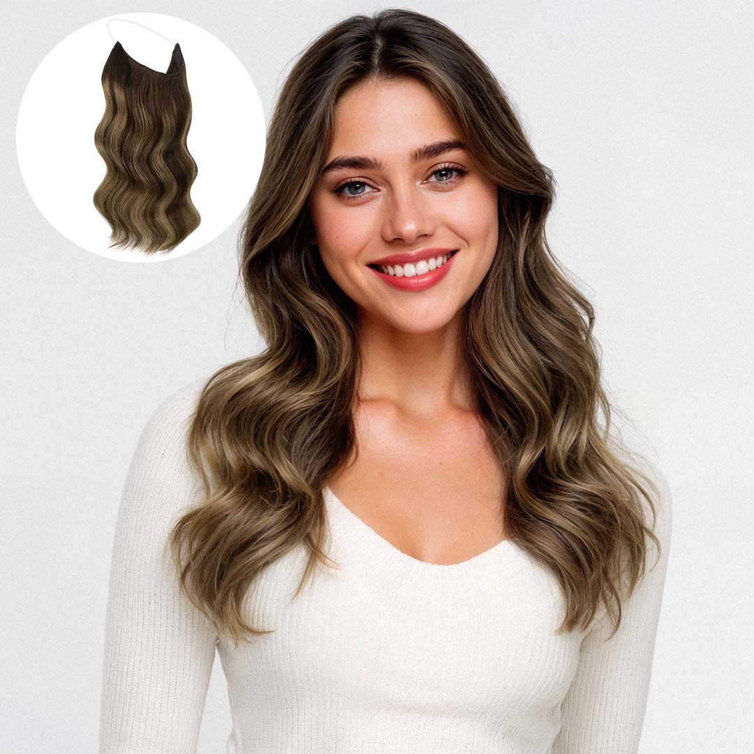 Caramel Blonde Balayage (4/27/4) Wire Hair Extensions (70g-110g) – 100% Remy Human Hair by GOO GOO Hair.
