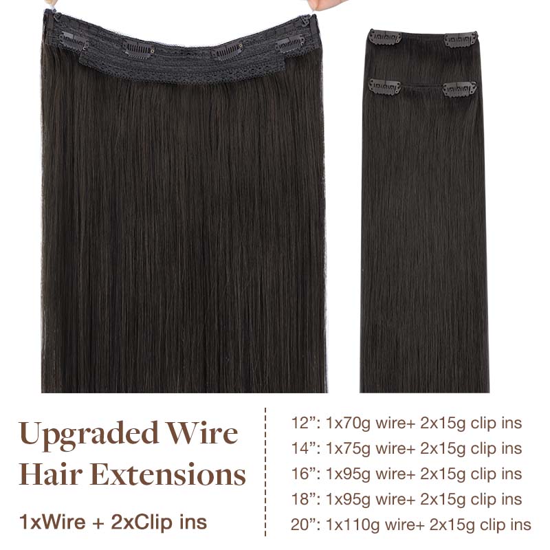GOO GOO Pro Wire Hair Extension – 100% Remy Human Hair.