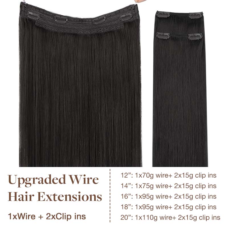 GOO GOO Pro Wire Hair Extension – 100% Remy Human Hair.
