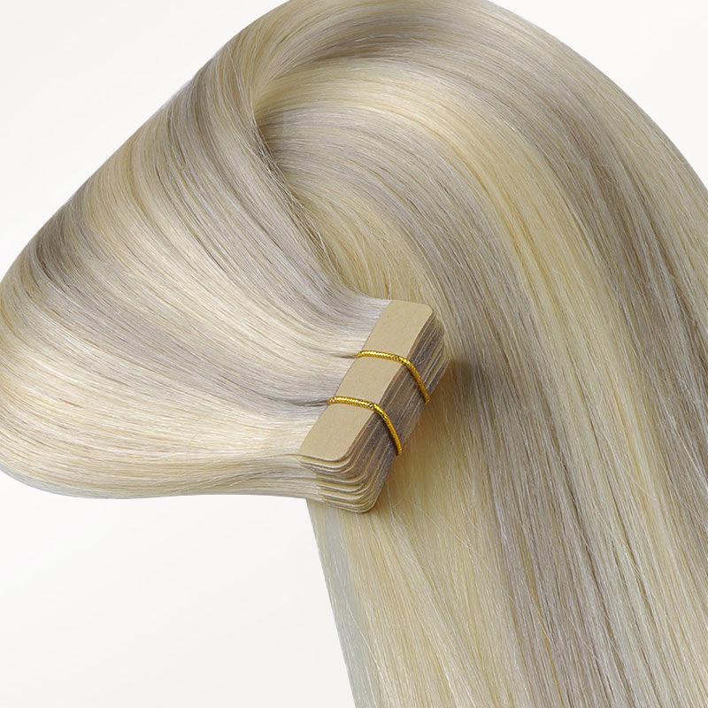 Ash Blonde Highlights (17A/60A) Tape-Ins 50g – 100% Remy Human Hair.