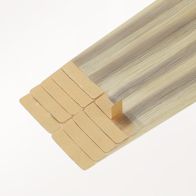 Ash Blonde Highlights (17A/60A) Tape-Ins 50g – 100% Remy Human Hair.