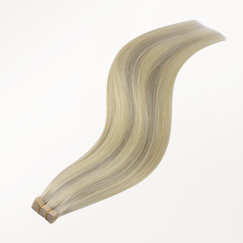 Ash Blonde Highlights (17A/60A) Tape-Ins 50g – 100% Remy Human Hair.