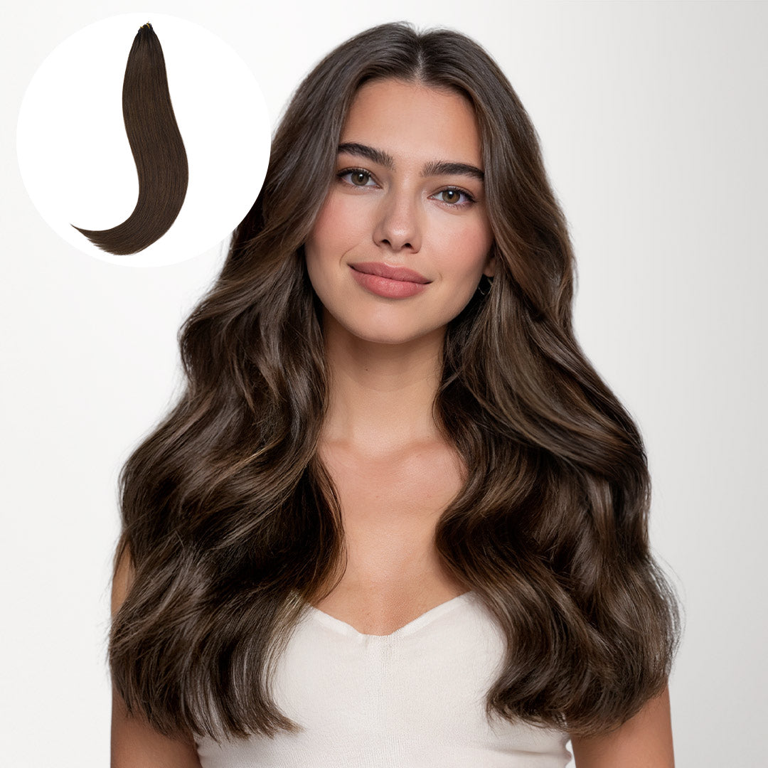 Chocolate Brown (4A) Feather Weft Hair Extension (50g-60g  display picture 3