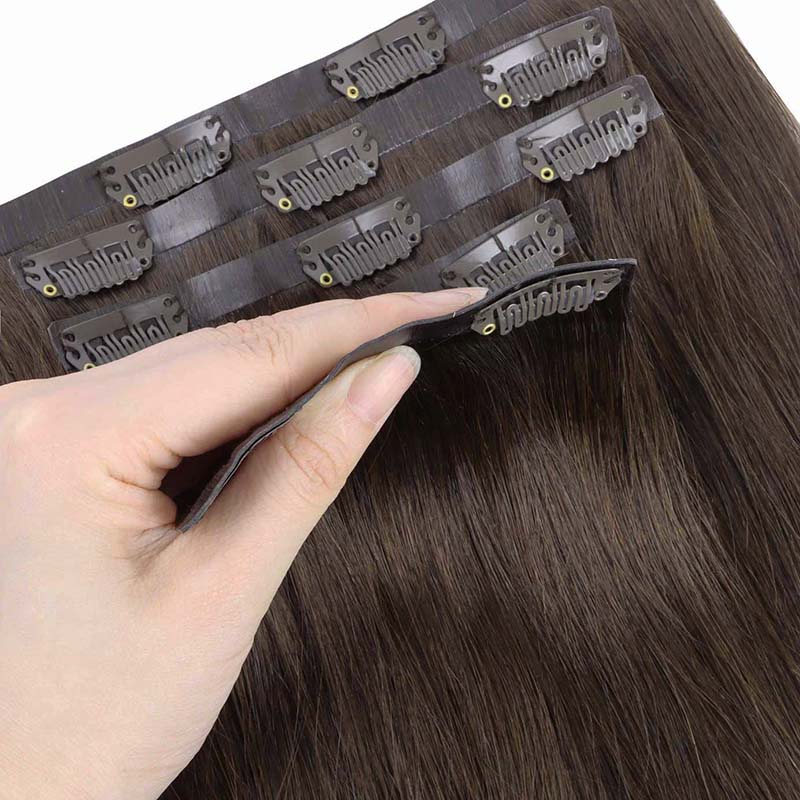 Light Brown (2A) Seamless Clip-Ins (130g-150g) – 100% Remy Human Hair by GOO GOO Hair.