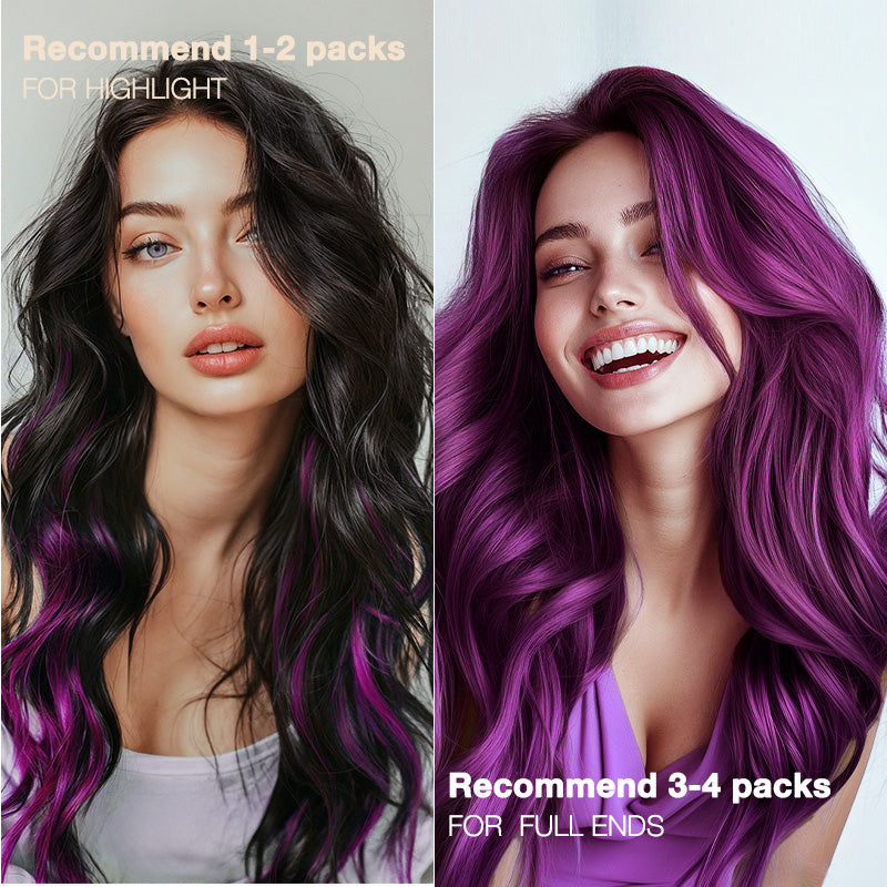 Violet Color Tape-Ins (25g-30g) – 100% Remy Human Hair.