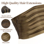 Caramel Blonde Balayage (4/27/4) Sew-In Weft Hair Extensions (80g-110g) – 100% Remy Human Hair by GOO GOO Hair.