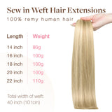 Light Blonde Highlights (16/22A) Sew-In Weft Hair Extensions (80g-110g) – 100% Remy Human Hair by GOO GOO Hair.