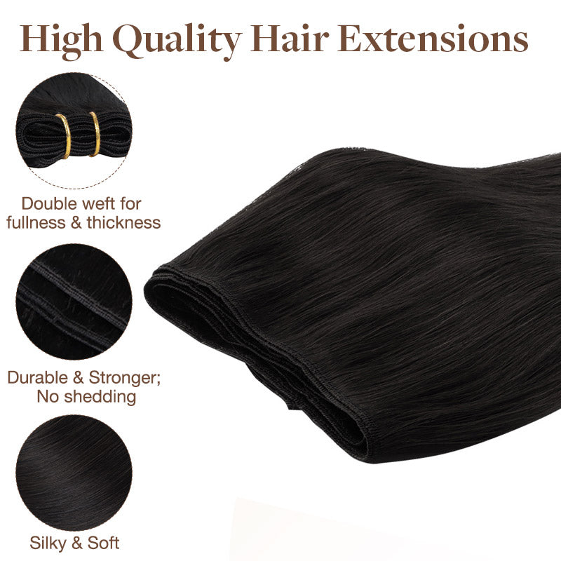 Weft Hair Extensions – 100% Remy Human Hair.