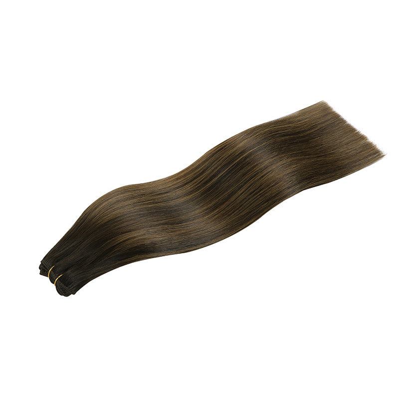 Dark Brown Balayage (2/6/2) Sew-In Weft Hair Extensions (80g-110g) – 100% Remy Human Hair.