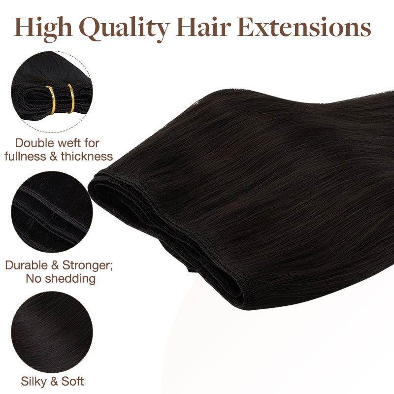 Dark Brown (2) Sew-In Weft Hair Extensions (80g-110g) – 100% Remy Human Hair by GOO GOO Hair.