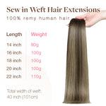 Honey Blonde Balayage (4/26/4) Sew-In Weft Hair Extensions (80g-110g) – 100% Remy Human Hair.