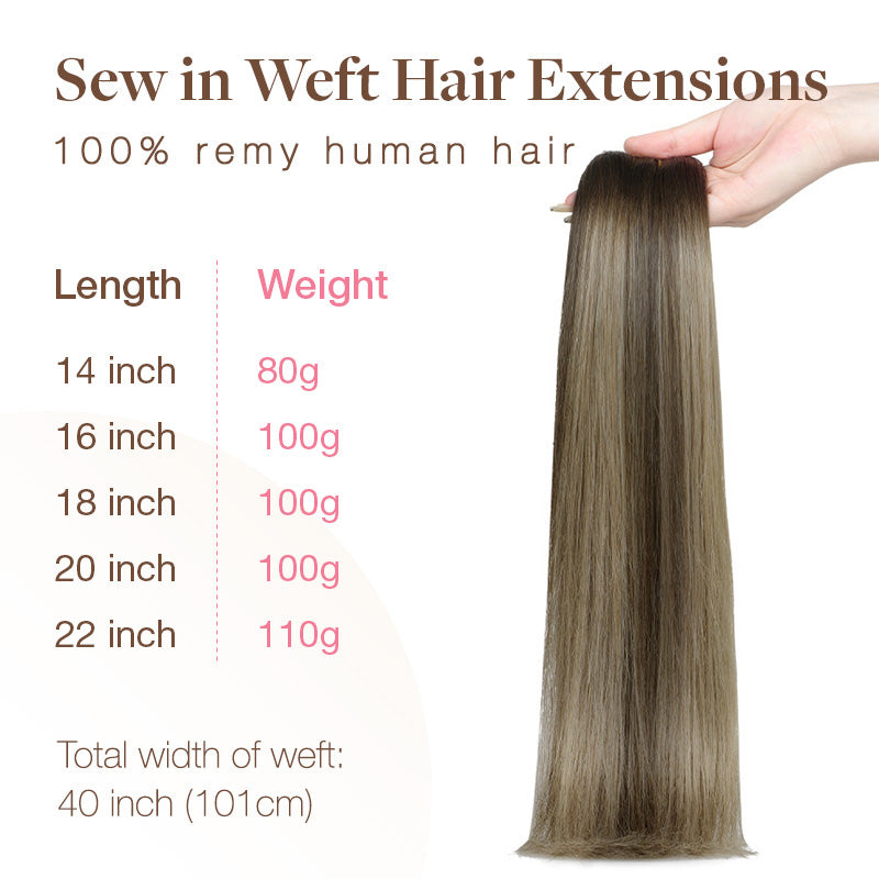 Honey Blonde Balayage (4/26/4) Sew-In Weft Hair Extensions (80g-110g) – 100% Remy Human Hair.