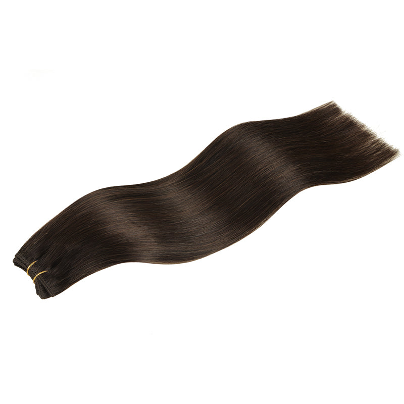 Chocolate Brown (4A) Sew-In Weft Hair Extensions (80g-110g) – 100% Remy Human Hair by GOO GOO Hair.