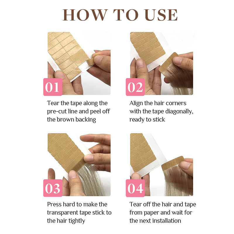 Replacement Tapes – 100% Remy Human Hair.