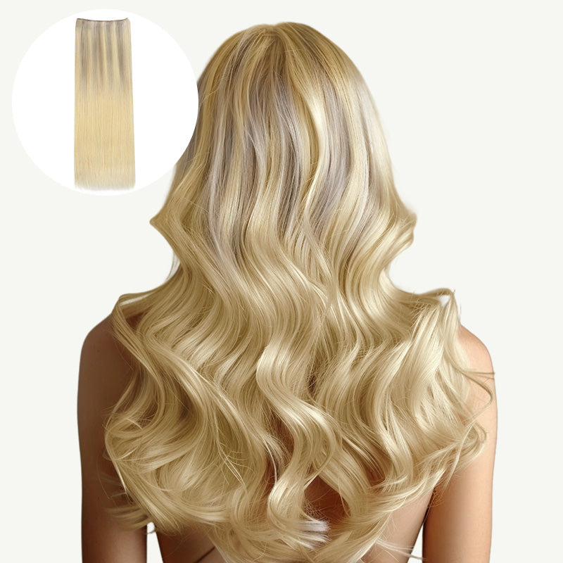 Platinum Blonde Balayage (17/22/60) Sew-In Weft Hair Extensions (80g-110g) – 100% Remy Human Hair.