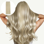 Ash Blonde Highlights (17A/60A) Sew-In Weft Hair Extensions (80g-110g) – 100% Remy Human Hair.