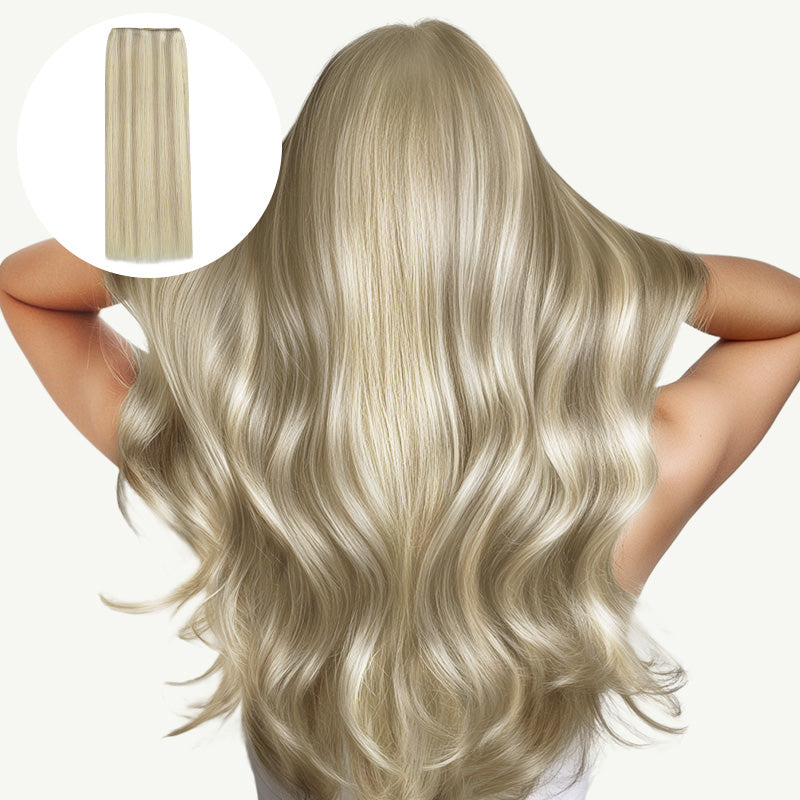 Ash Blonde Highlights (17A/60A) Sew-In Weft Hair Extensions (80g-110g) – 100% Remy Human Hair.