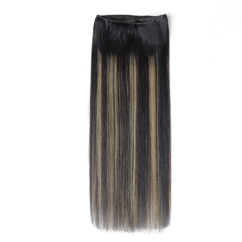 Black to Light Blonde Balayage (1B/16/1B) Sew-In Weft Hair Extensions (80g-110g) – 100% Remy Human Hair.