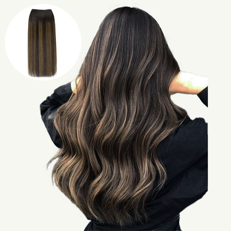 Dark Brown Balayage (2/6/2) Sew-In Weft Hair Extensions (80g-110g) – 100% Remy Human Hair.