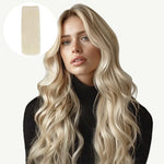 Platinum Blonde (60A) Sew-In Weft Hair Extensions (80g-110g) – 100% Remy Human Hair.