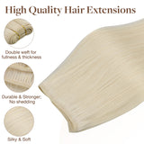 Platinum Blonde (60A) Sew-In Weft Hair Extensions (80g-110g) – 100% Remy Human Hair.