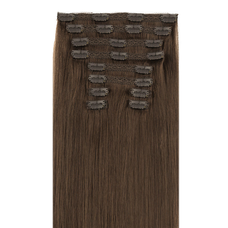 18" Platinum Blonde Balayage (17/22/60) Double Drawn Clip in 160g – 100% Remy Human Hair.