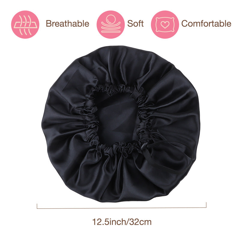 Double-side Satin Sleep Bonnet – 100% Remy Human Hair.