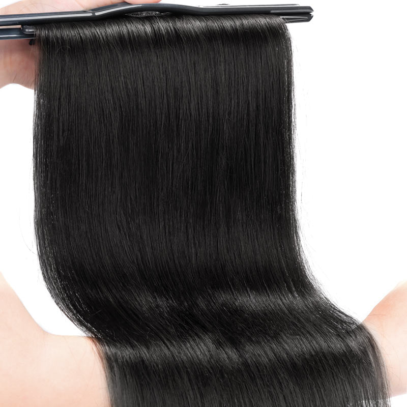 16" Platinum Blonde Balayage (17/22/60) Double Drawn Clip in 160g – 100% Remy Human Hair.